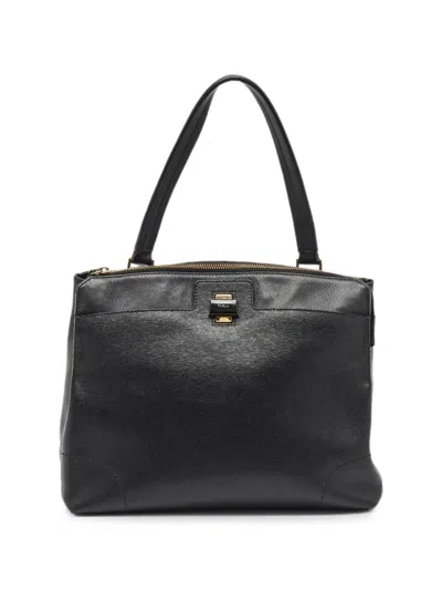 Pre-owned Furla Piper Lux Shoulder Bag In Black