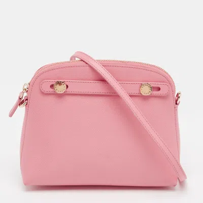 Pre-owned Furla Piper Mini Pink Leather Crossbody Bag
