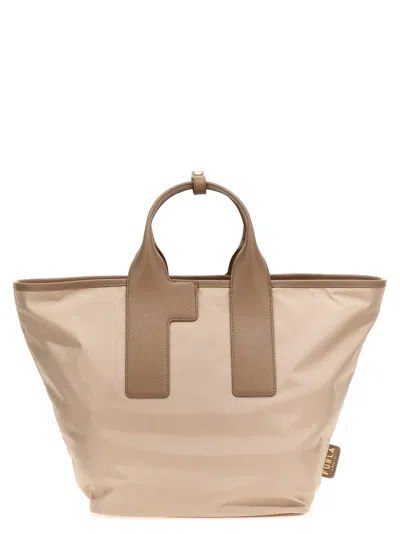 Furla Piuma L Shopping Bag In Beige