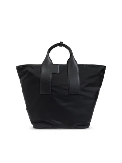 Furla Piuma L Tote Bags In 3180s Nero+vetiver