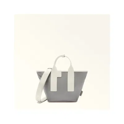 Furla Piuma M Tote Nylon Handbag Ash Color
