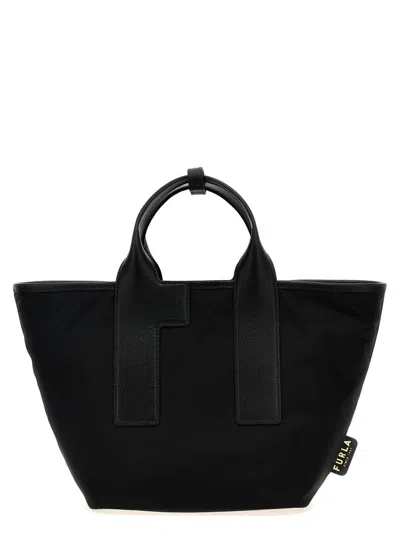 Furla Piuma M Top Handle Tote Bag In Black