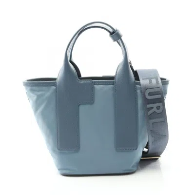 Furla Piuma Nylon Leather 2way Tote Bag In Blue