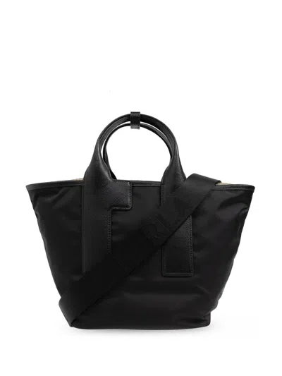 Furla Piuma Recycled Nylon Color Block Bag In Black