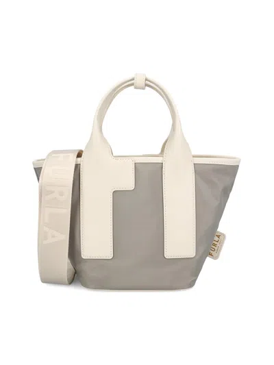 Furla Piuma Small Top Handle Bag In Ash+ballerina+cinnamon