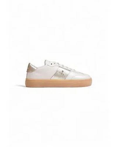 Pre-owned Furla Plain Leather Lace-up Sneakers - Grey -size 39 In Grau