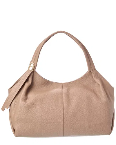 Furla Planeta Large Leather Hobo In Neutral