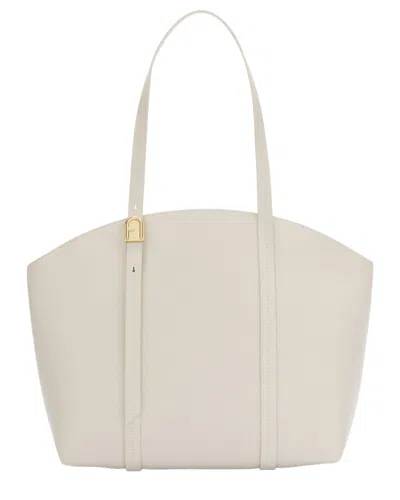 Furla Planeta Leather Tote In Neutral