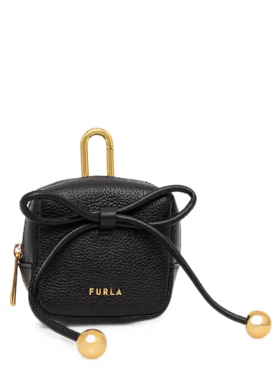 Furla Poppy Bag Charm In Black