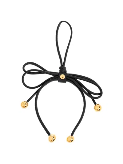 Furla Poppy Bow-detail Leather Bag Accessory In Black