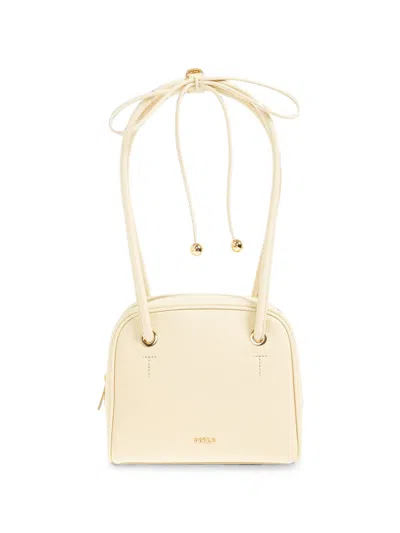 Furla Poppy Grained-leather Shoulder Bag In Neutral