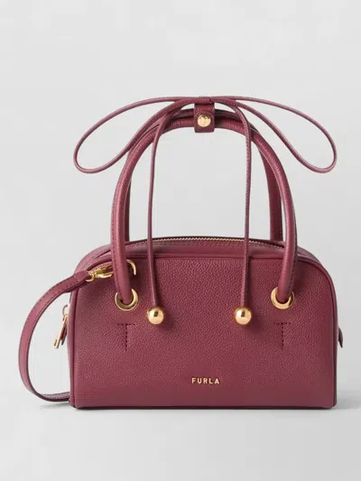 Furla Poppy Mini Bag Gold Tone Hardware In Red