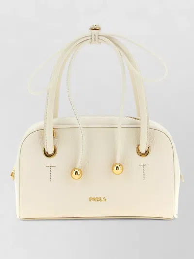 Furla Poppy S Shoulder Bag Detachable Strap Top Handles In Neutral