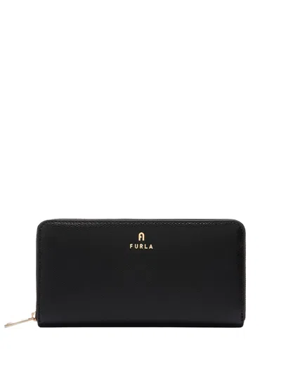 Furla Camelia Zip Around Xl In Black