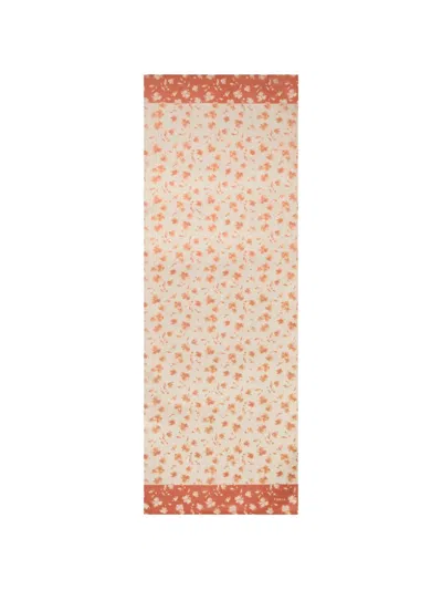 Furla Primavera Floral-print Scarf In White