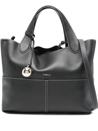 Furla Baby Amber Black Semi Patent Leather