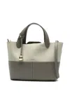 Furla Primrose Two-tone Leather Tote Bag In Green