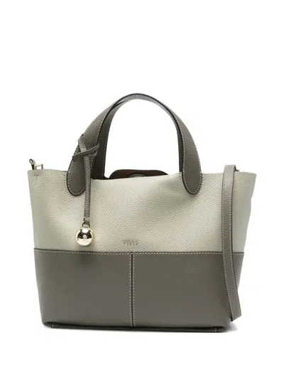 Furla Primrose Two-tone Leather Tote Bag In Neutral