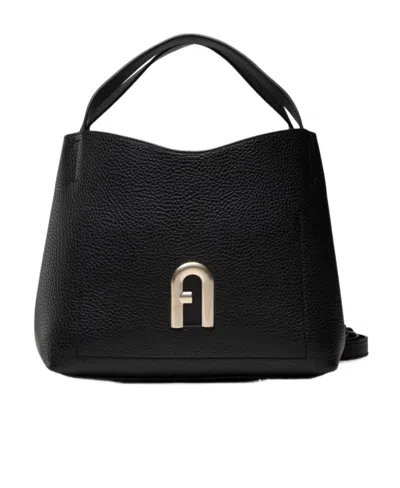 Furla Primula Logo Plaque Tote Bag In Black