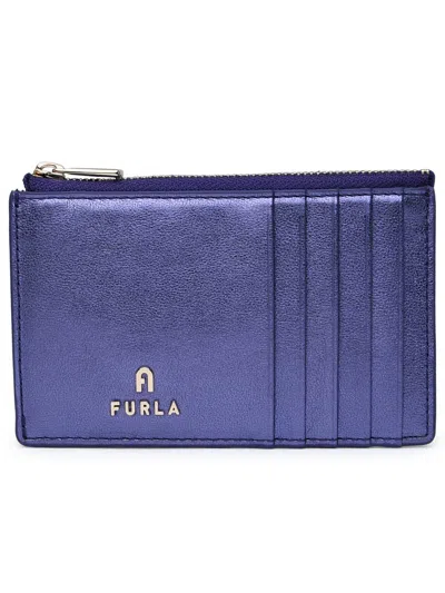 Furla Purple Leather Cardholder In Violet