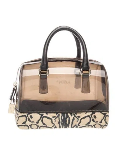 Pre-owned Furla Pvc Top Handle Bag In Black