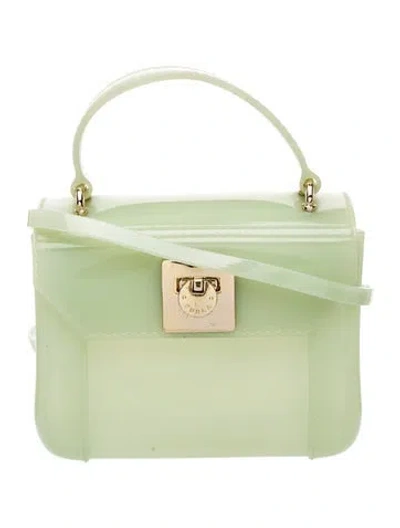 Pre-owned Furla Pvc Top Handle Bag In Green