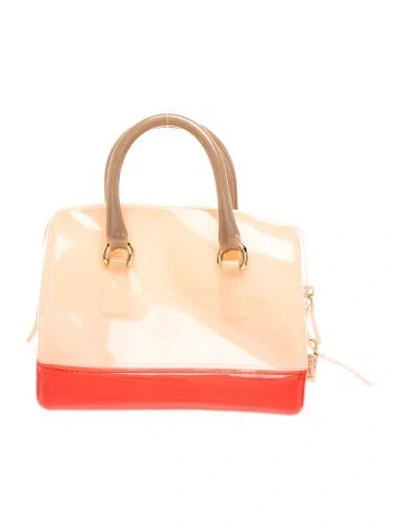 Pre-owned Furla Pvc Top Handle Bag In Neutrals