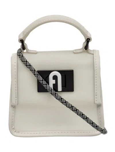 Pre-owned Furla Pvc Top Handle Bag In White
