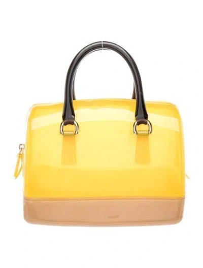 Pre-owned Furla Pvc Top Handle Bag In Yellow