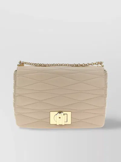 Furla Quilted Chain Strap Satchel Bag In Gray