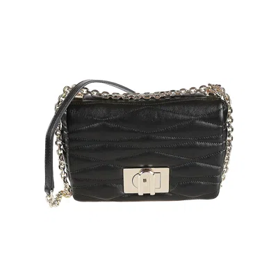 Furla Quilted Chain Strap Shoulder Bag In Black