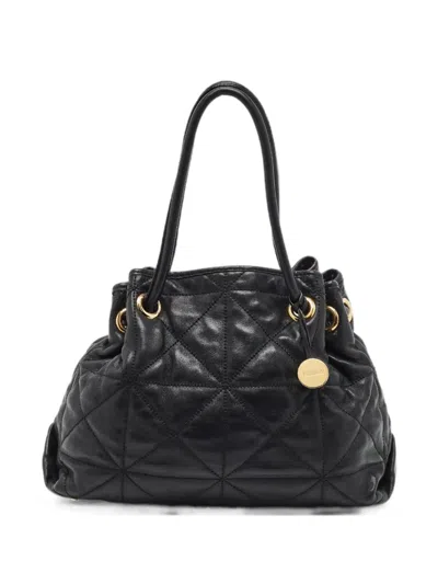Pre-owned Furla Quilted Leather Tote Bag In Black