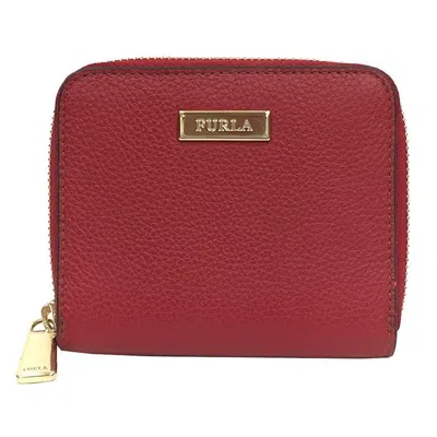 Pre-owned Furla Red Color Leather Wallet (bi-fold) ()