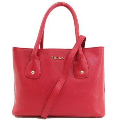 Pre-owned Furla Red Color Pvc Tote Bag ()