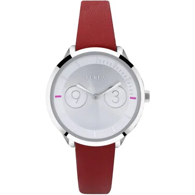 FURLA RED LEATHER WATCH