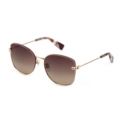 Furla Red Metal Sunglasses In Burgundy