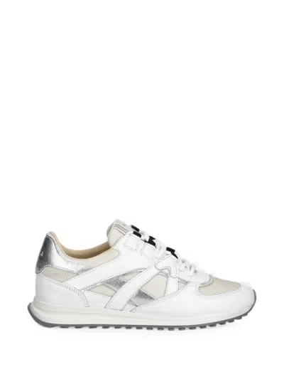 Furla Retro Metallic-effect Panelled Sneakers In White