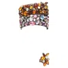 Furla Rhinestone Embellished Bangles Cocktail Ring Set In Orange