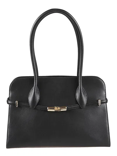 Furla Round Top Handle Handbag In Black
