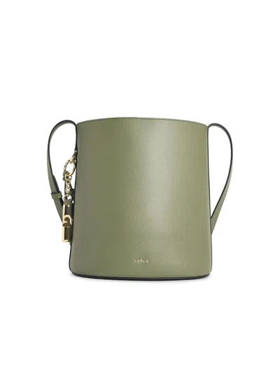 Furla Roxie' Bucket Bag In Green Lear