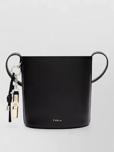 Furla Roxie Bucket Crossbody Bag Adjustable Strap In Black