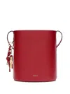 Furla Roxie Charm Printed Leather Bucket Bag In Red