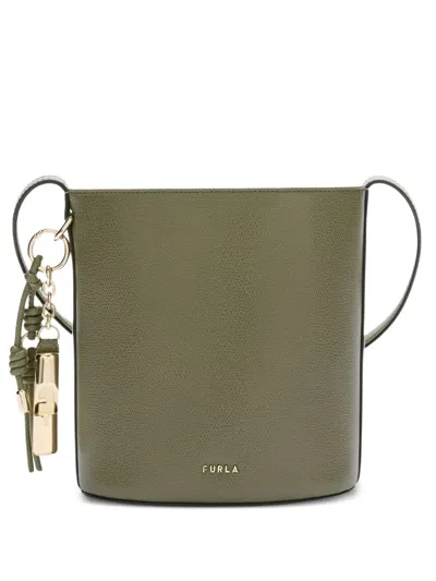 Furla Roxie Leather Bucket Bag In Green