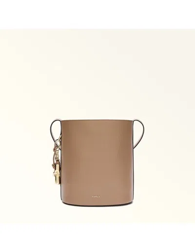 Furla Roxie Small Bucket Bag Adjustable Strap In Brown