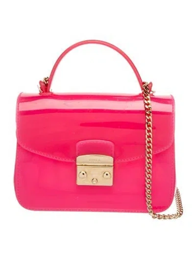 Pre-owned Furla Rubber Crossbody Bag In Pink