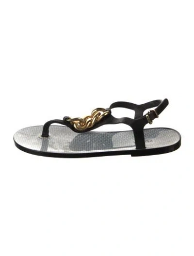 Pre-owned Furla Rubber Slingback Sandals In Silver