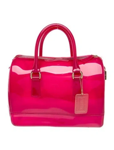 Pre-owned Furla Rubber Top Handle Bag In Pink