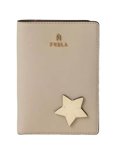 Furla S Camelia Star-patch Passport Holder In Neutral