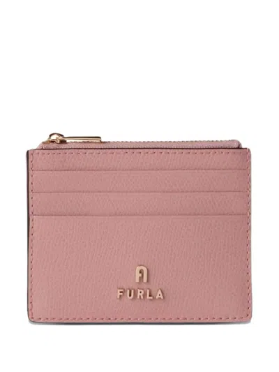 Furla S Camelia Textured-leather Card Holder In Pink