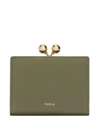 Furla S Dots Compact Clasp Wallet In Green